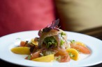 Ginger Cured Salmon with Wine Riped Tomatoes